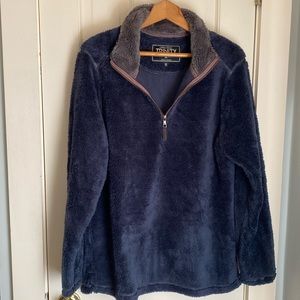 Men’s Trinity ¼ Zip Pullover Sweater Color Blue & Gray Size Medium